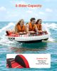 Towable Tube for Boating, 3 Riders Inflatable Boat Tubes and Towables, 510 lbs Capacity Water Sport Towable Tube for Boat to Pull - with Fins