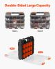 Small Parts Organizer, 34-Compartment Double Side Tools Organizer Box with 24 Removable Dividers