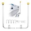 Boat Trailer Guide, 46 in with LED Light Trailer Guide Poles, 2PCS High-Hardness Steel Guide-Ons, Wide Adjustable Trailers Guides with PVC Pipes