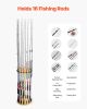 Fishing Rod Holders for 16 Fishing Poles, Wood Round Fishing Rods Rack for Garage Organization and Storage, Floor Stand Space-Saving Equipment