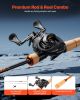 Rod and Fishing Reel Combo, IM7 Carbon Fiber Baitcasting Rod and Reel Combo, Bass Fishing Pole with 6+1 BB System, 7.0:1 Gear Ratio, Cork Handle